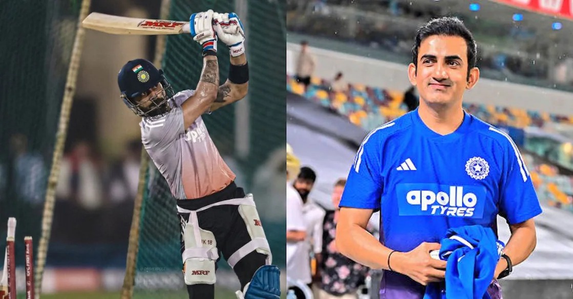 പരിശീലനത്തിനിടെ ഇന്ത്യൻ പരിശീലകൻ ഗൗതം ഗംഭീറിനെ അവഗണിച്ച് കോലി